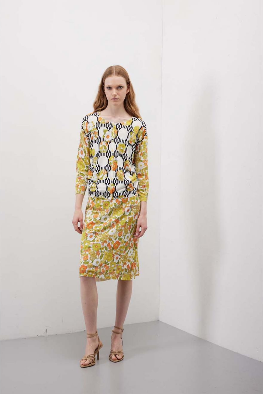 Gonna pointelle con motivo Seventy