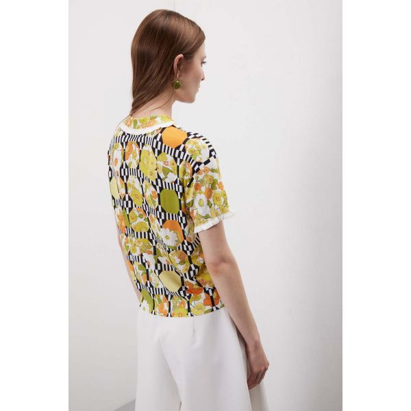 Maglia girocollo mezza manica con motivo Seventy