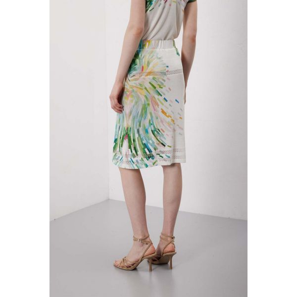 Gonna pointelle con motivo Painting