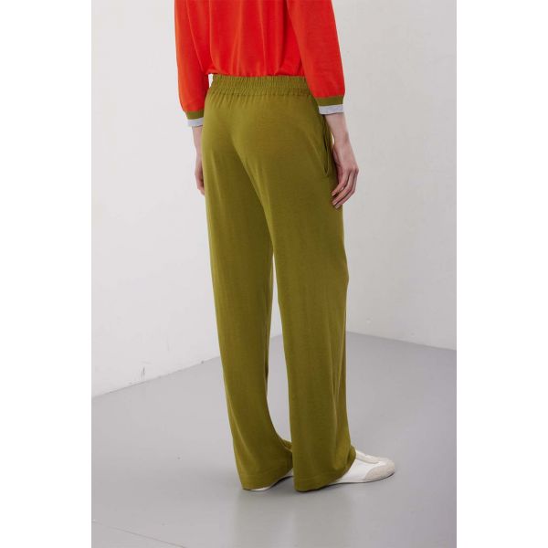 Pantaloni tinta unita in filato pregiato