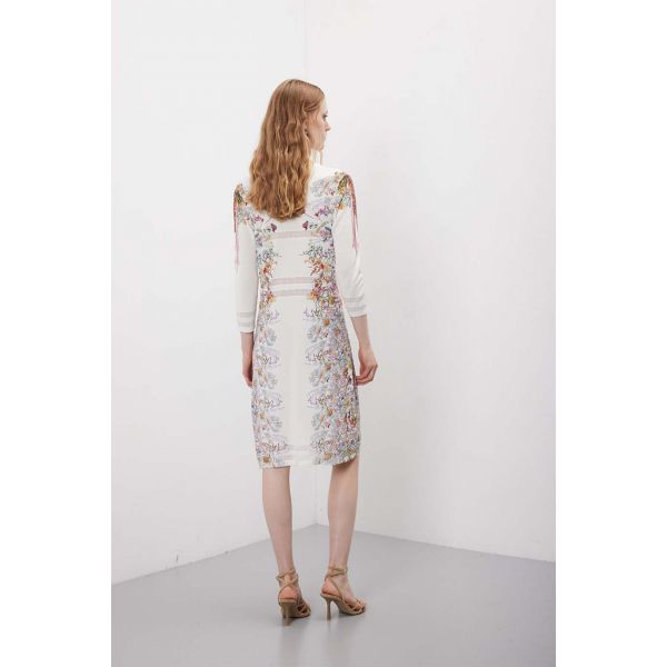 Abito pointelle con stampa Floral