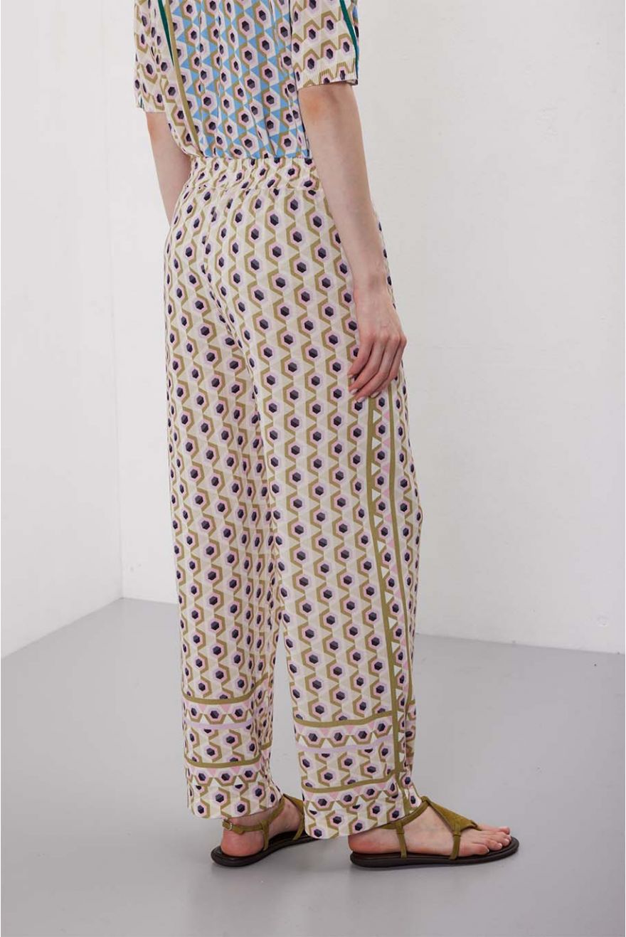 Pantaloni fluidi stampa Geometric