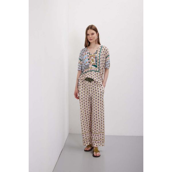Pantaloni fluidi stampa Geometric