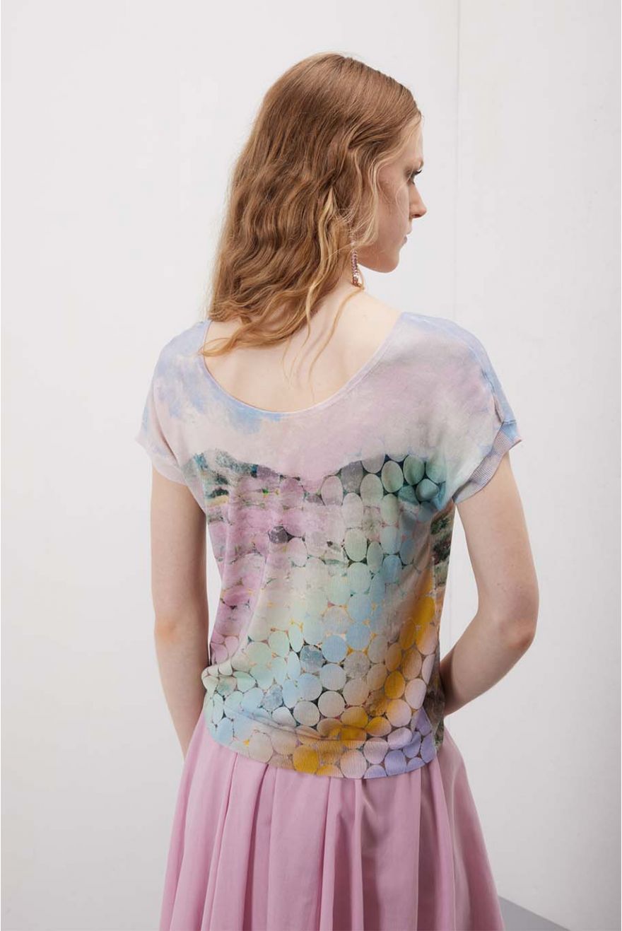 Maglia scollo a V manica corta En Plein Air