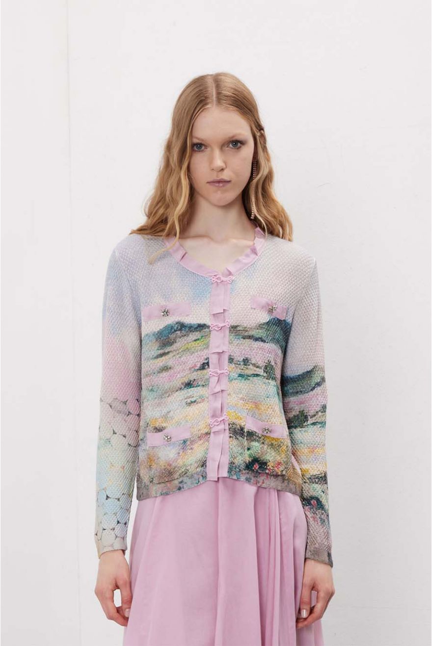 Giacca stile Chanel in Gros Grain stampaEn Plein Air