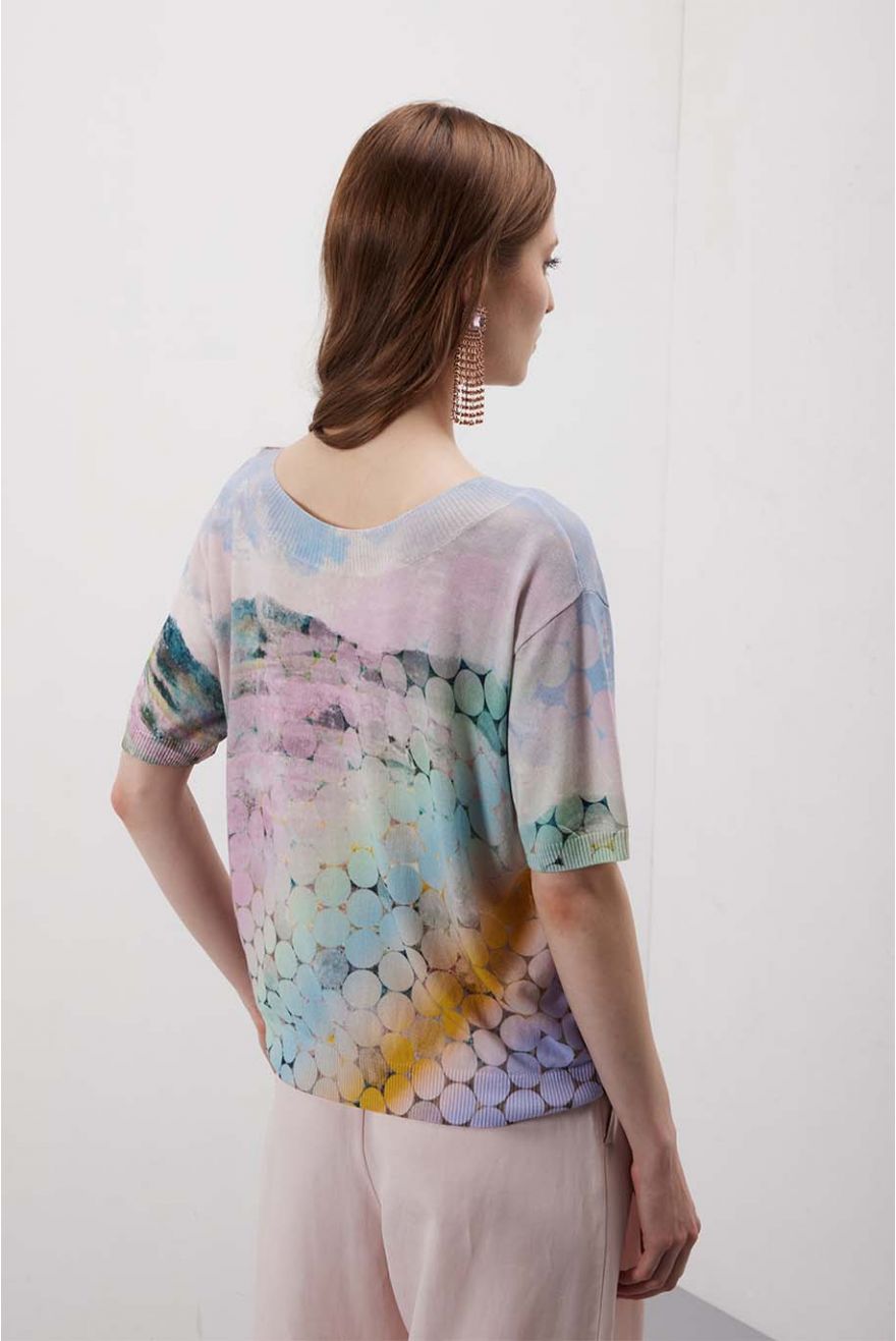 Maglia girocollo over corta En Plein Air