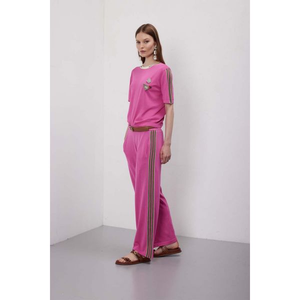 Maglia girocollo over corta Sporty