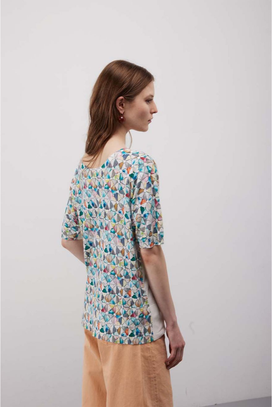 Maglia over scollo Madonna con stampa Graphic