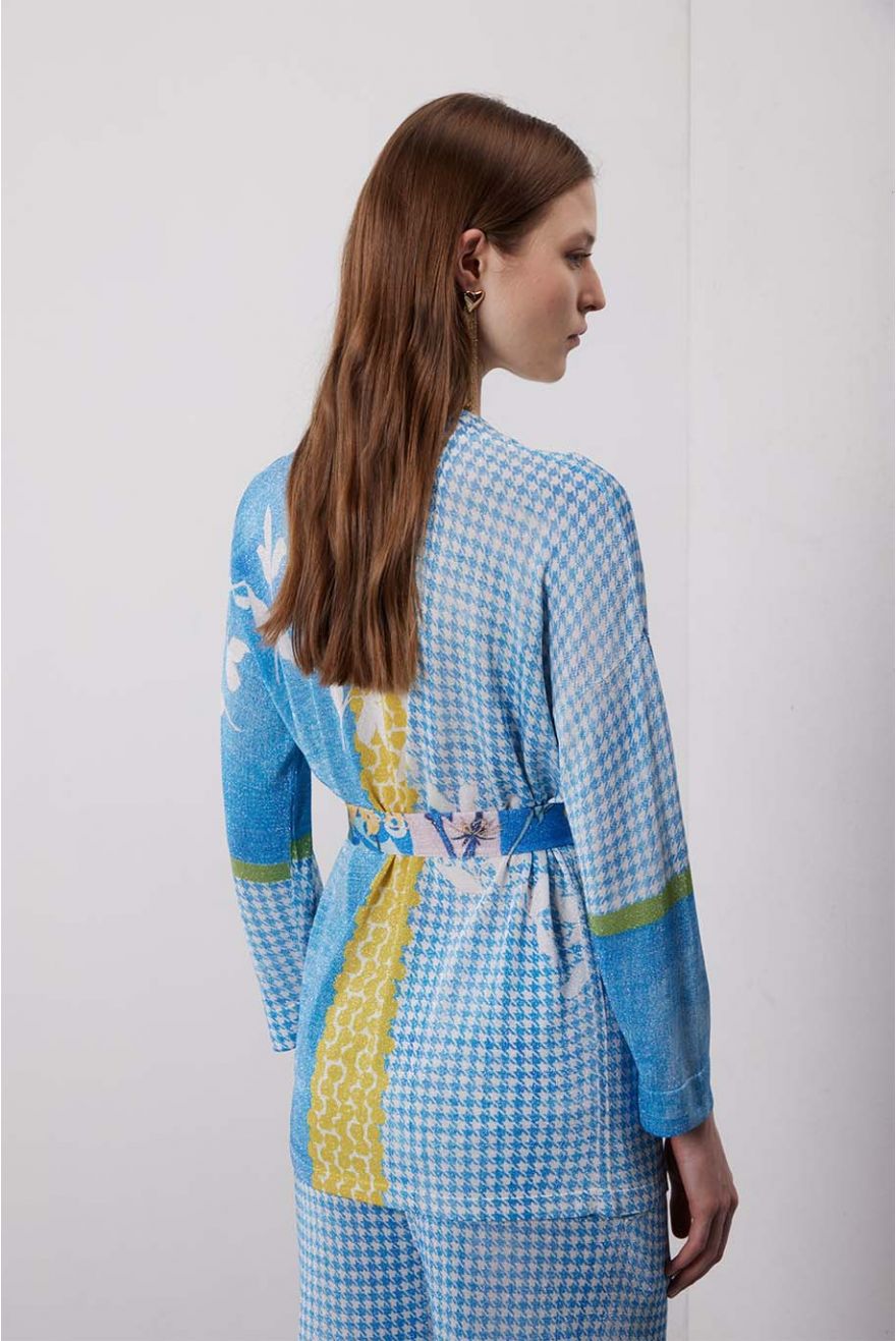 Giacca kimono manica 3/4 stampa Delavè