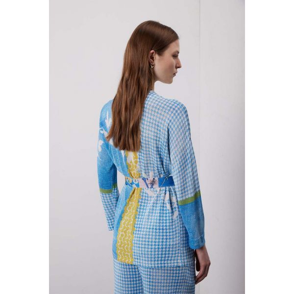 Giacca kimono manica 3/4 stampa Delavè