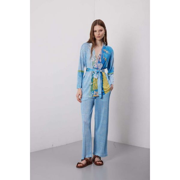 Pantalone stampa Pied de Poule